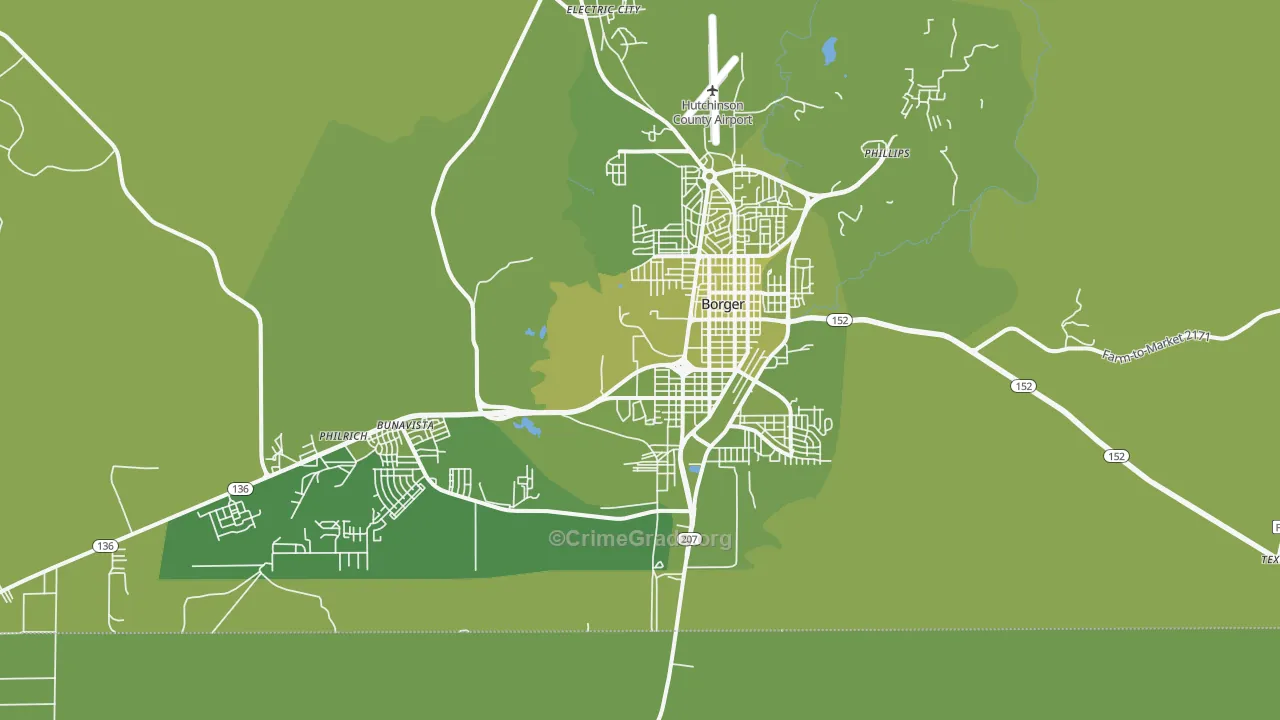 79007, TX Map of Vehicle Theft Rates