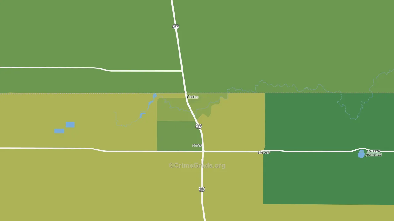 79013, TX Map of Vehicle Theft Rates