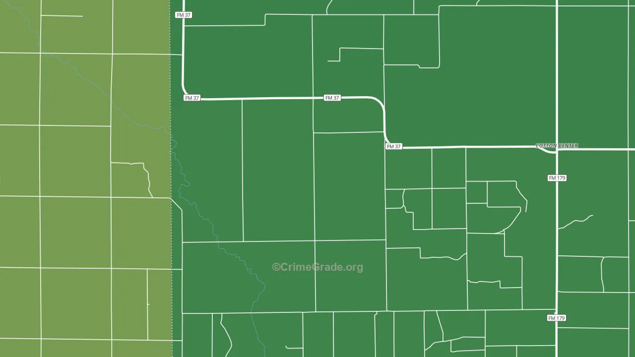 79021, TX Map of Vehicle Theft Rates