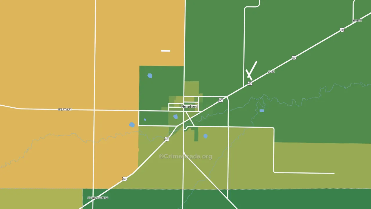 79045, TX Map of Vehicle Theft Rates