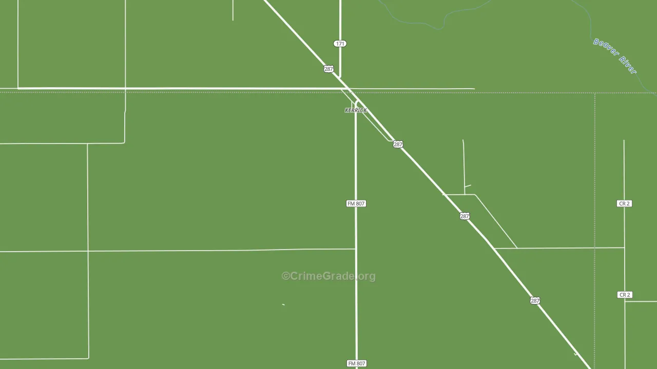 79051, TX Map of Vehicle Theft Rates