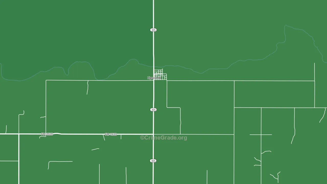 79056, TX Map of Vehicle Theft Rates
