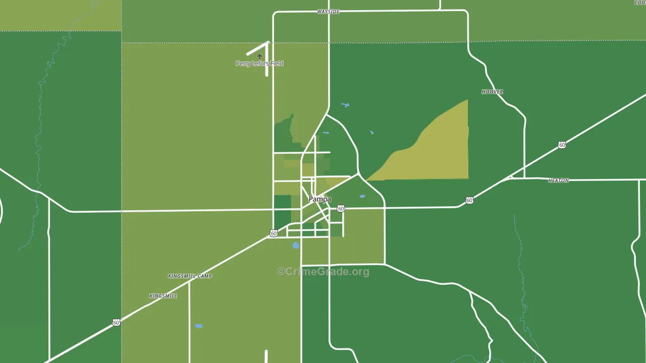 79065, TX Map of Vehicle Theft Rates