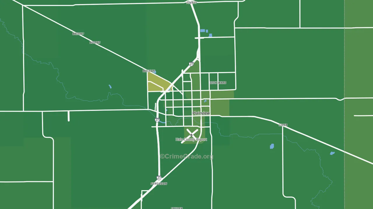 79072, TX Map of Vehicle Theft Rates