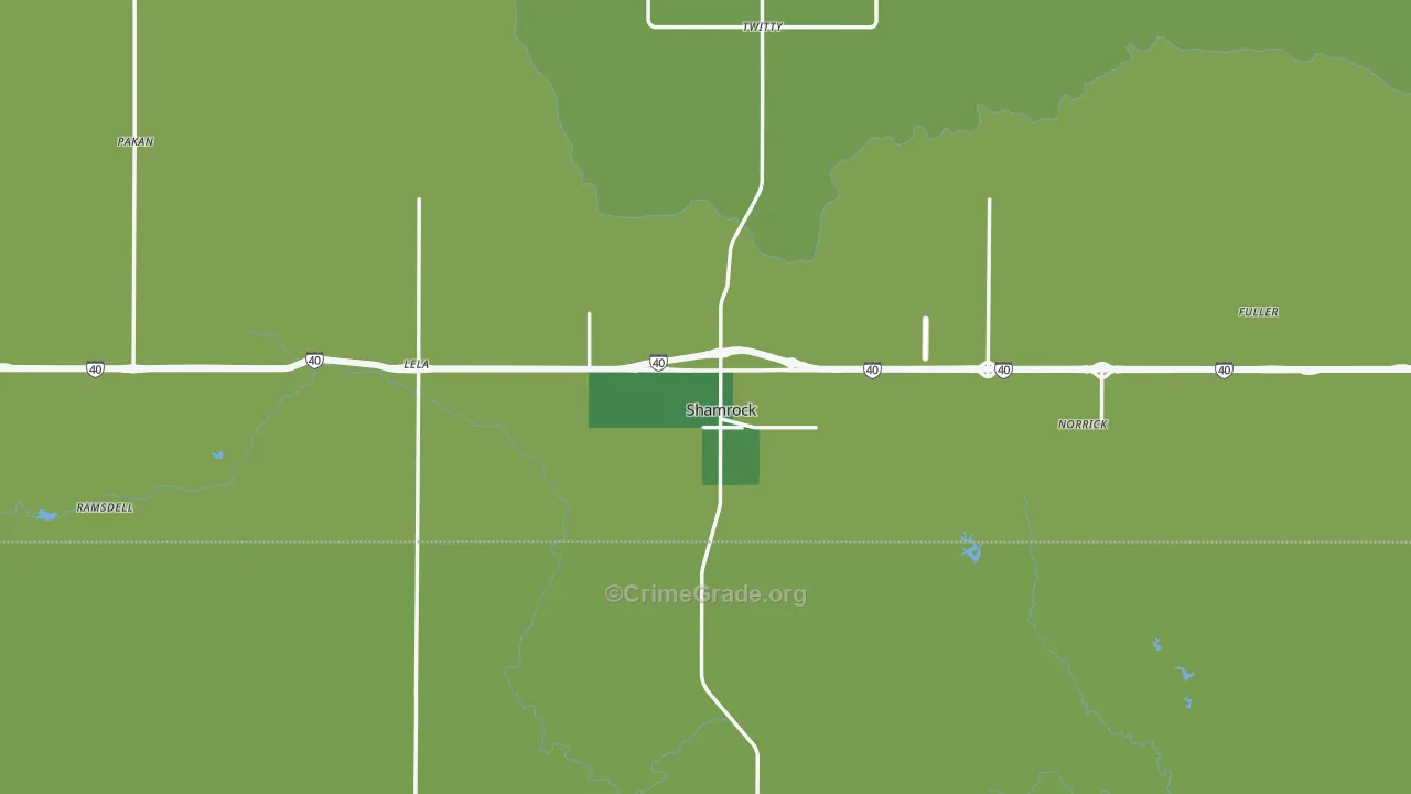 79079, TX Map of Vehicle Theft Rates