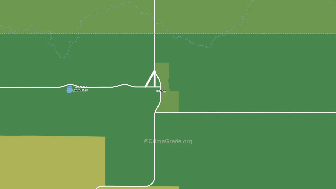 79086, TX Map of Vehicle Theft Rates