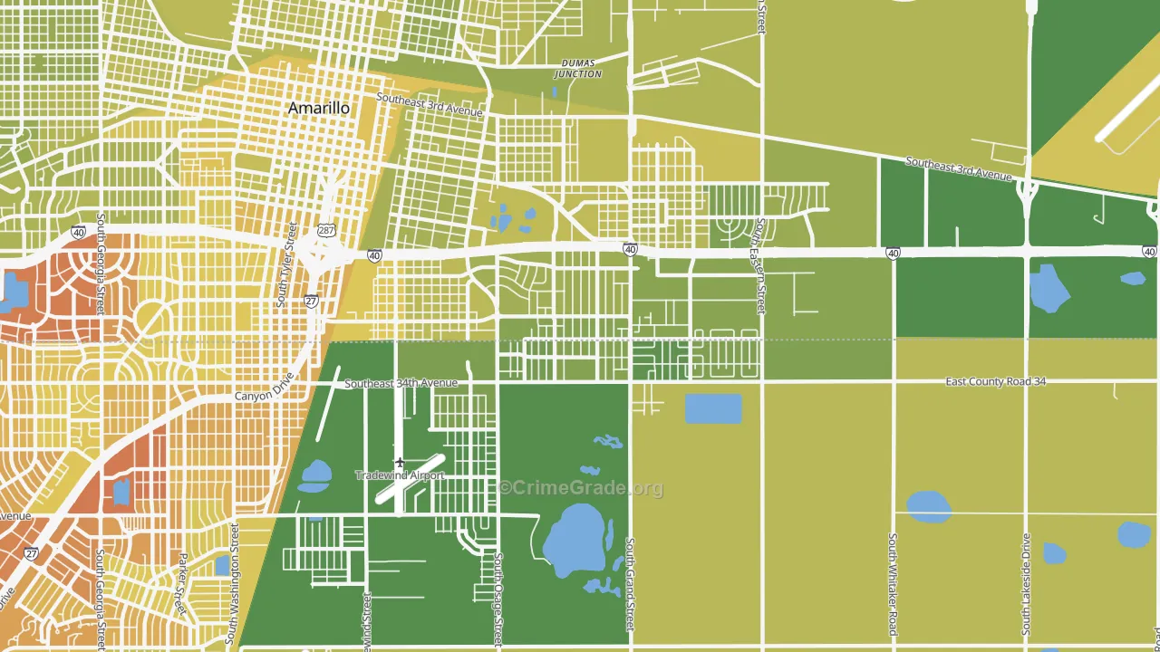 79103, TX Map of Vehicle Theft Rates