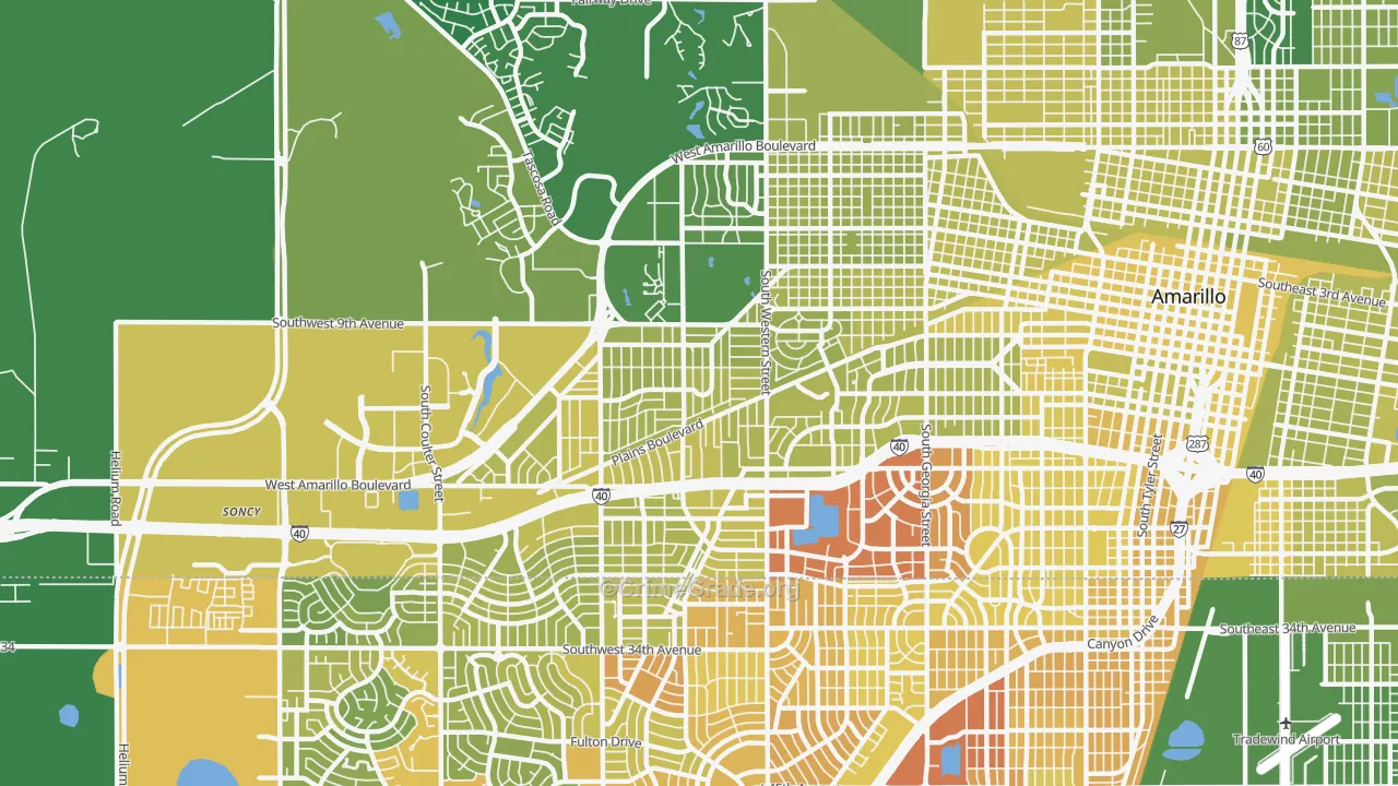 79106, TX Map of Vehicle Theft Rates