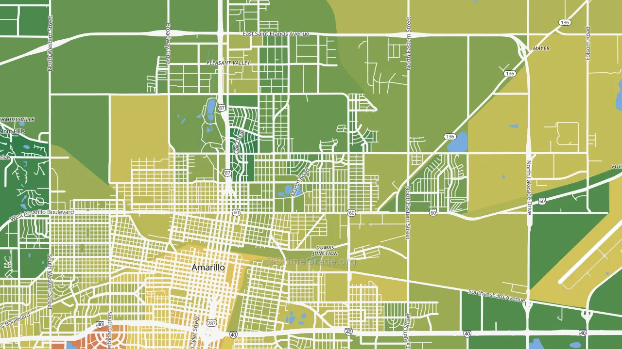 79107, TX Map of Vehicle Theft Rates
