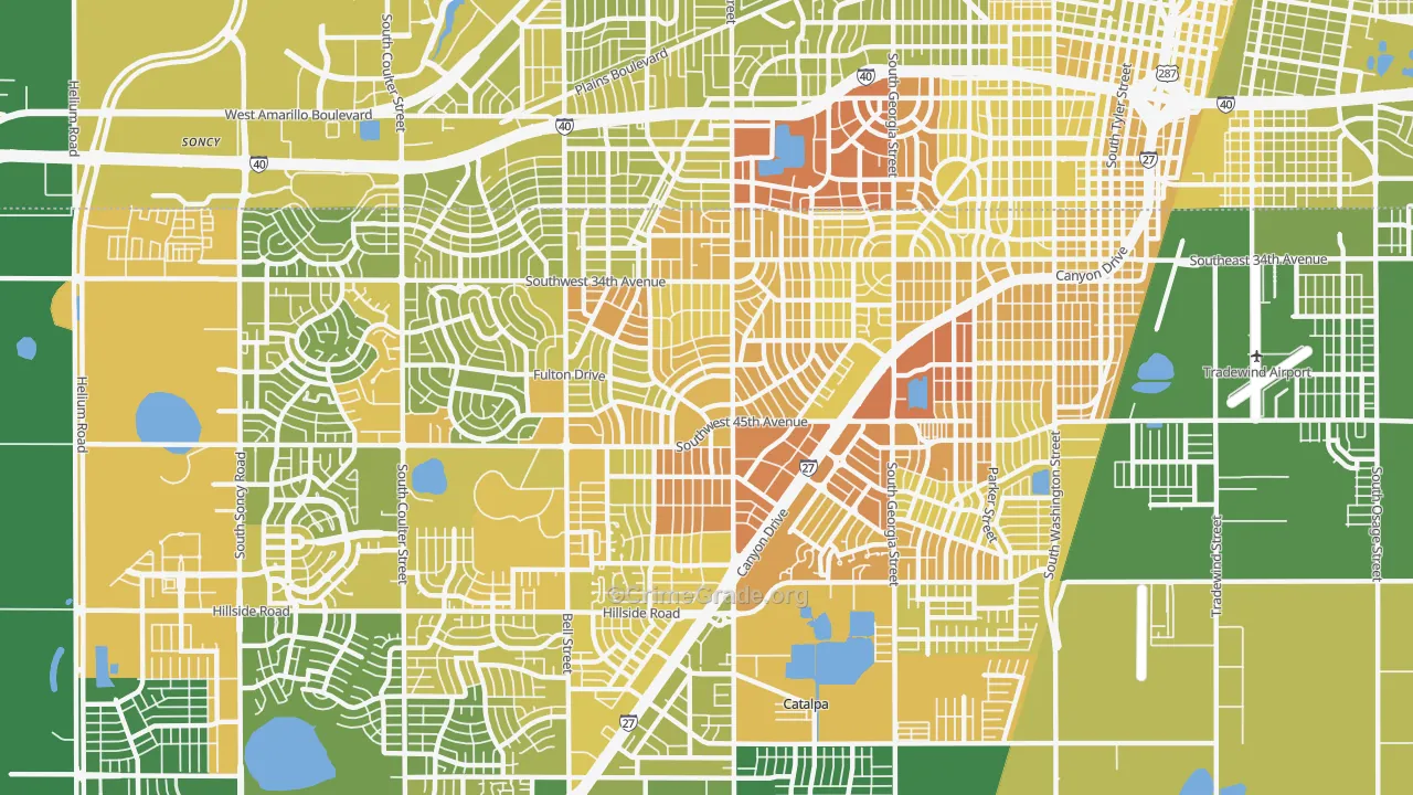 79109, TX Map of Vehicle Theft Rates