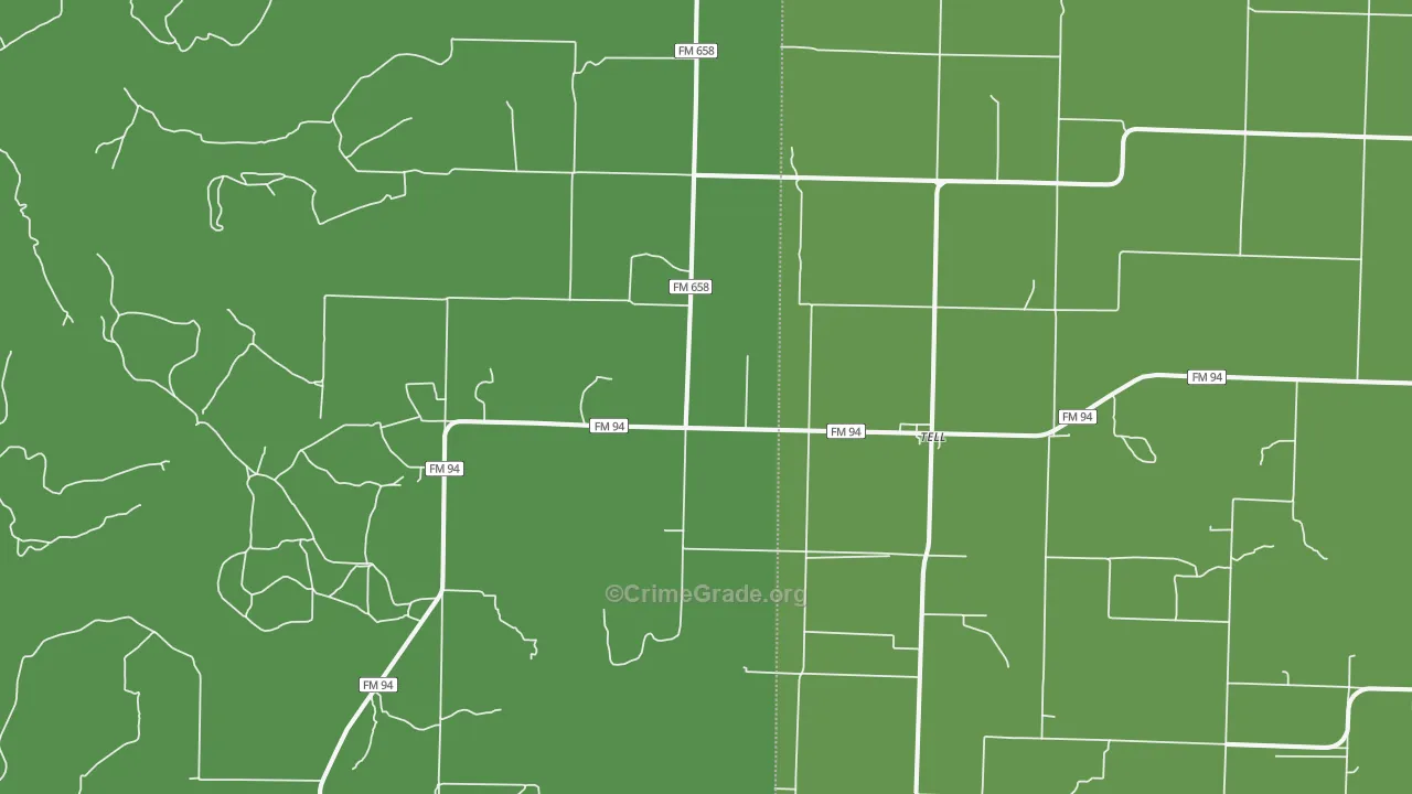 79259, TX Map of Vehicle Theft Rates