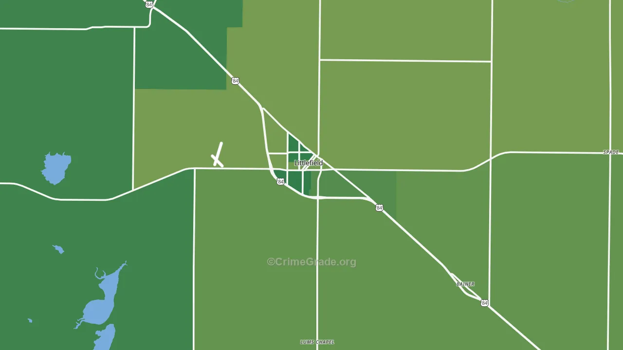 79339, TX Map of Vehicle Theft Rates