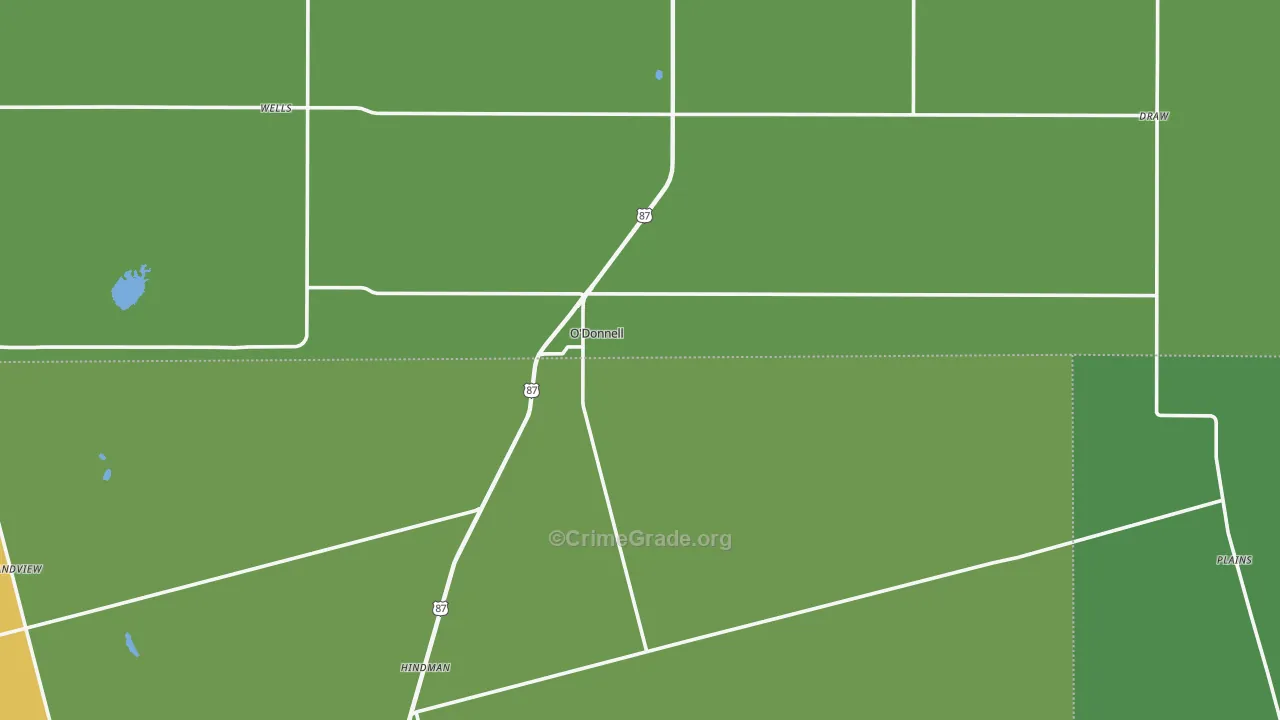 79351, TX Map of Vehicle Theft Rates