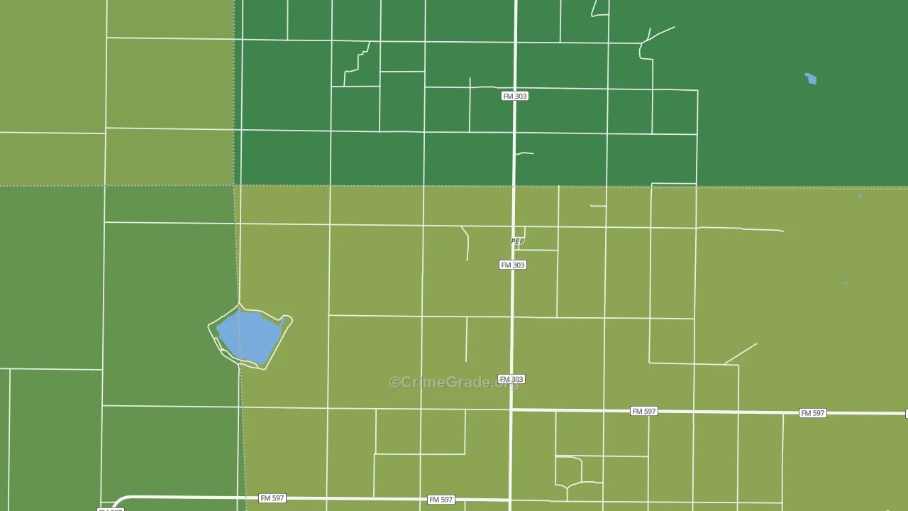 79353, TX Map of Vehicle Theft Rates