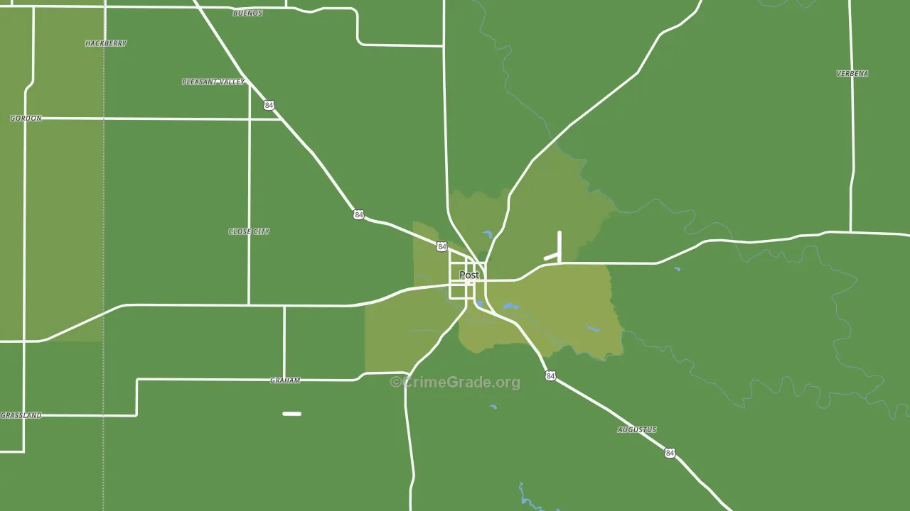 79356, TX Map of Vehicle Theft Rates