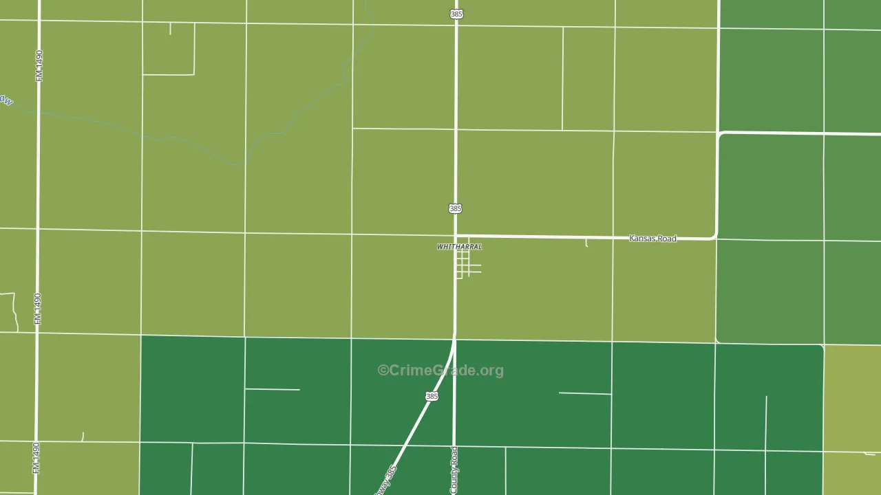 79380, TX Map of Vehicle Theft Rates