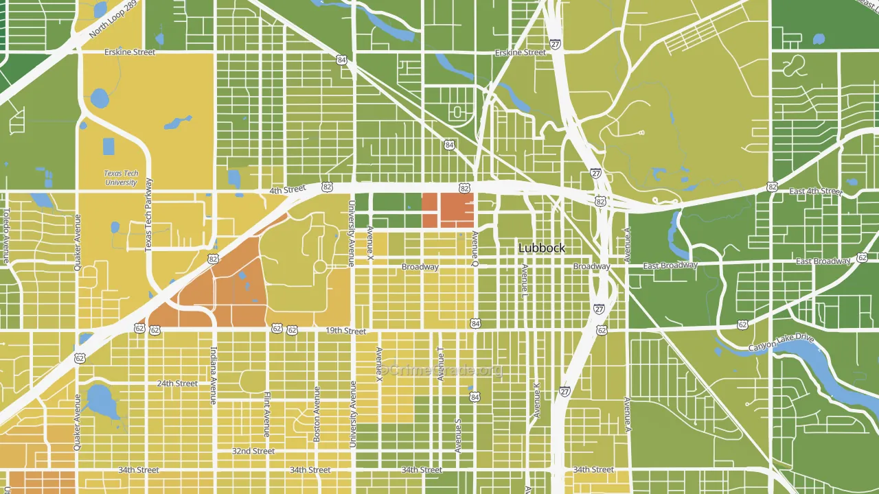 79401, TX Map of Vehicle Theft Rates