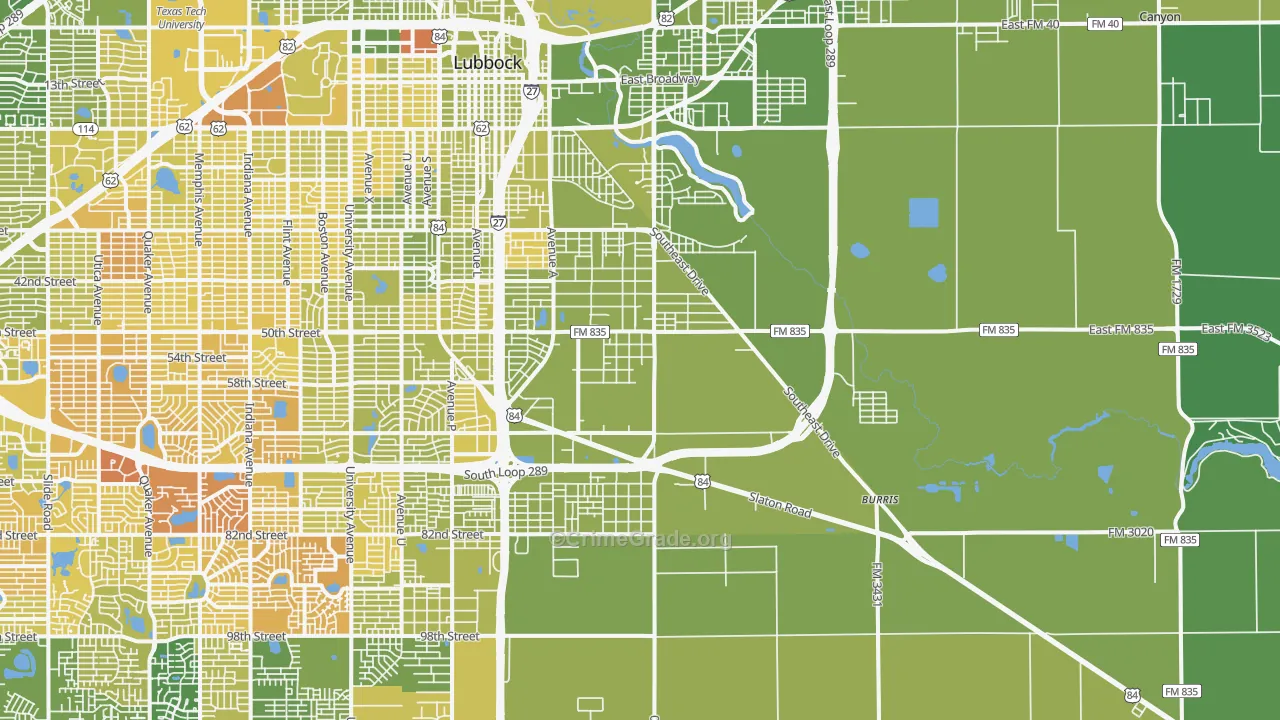 79404, TX Map of Vehicle Theft Rates