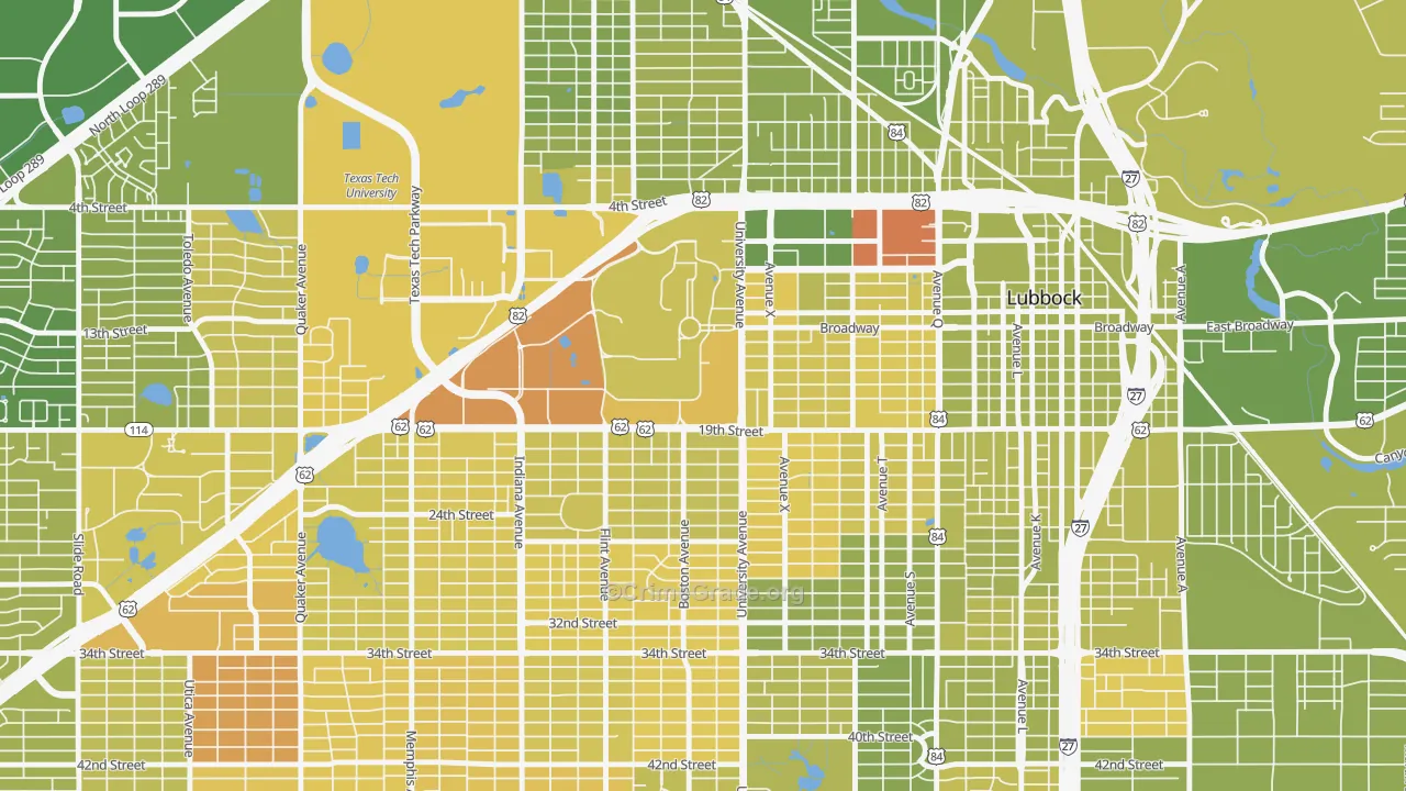 79409, TX Map of Vehicle Theft Rates