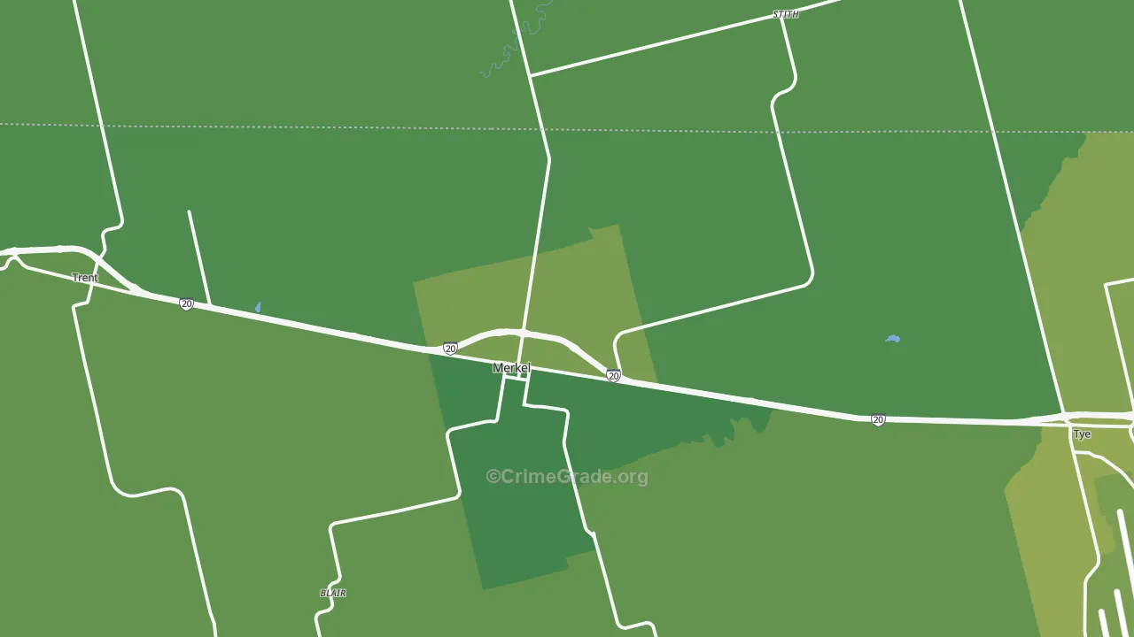 79536, TX Map of Vehicle Theft Rates