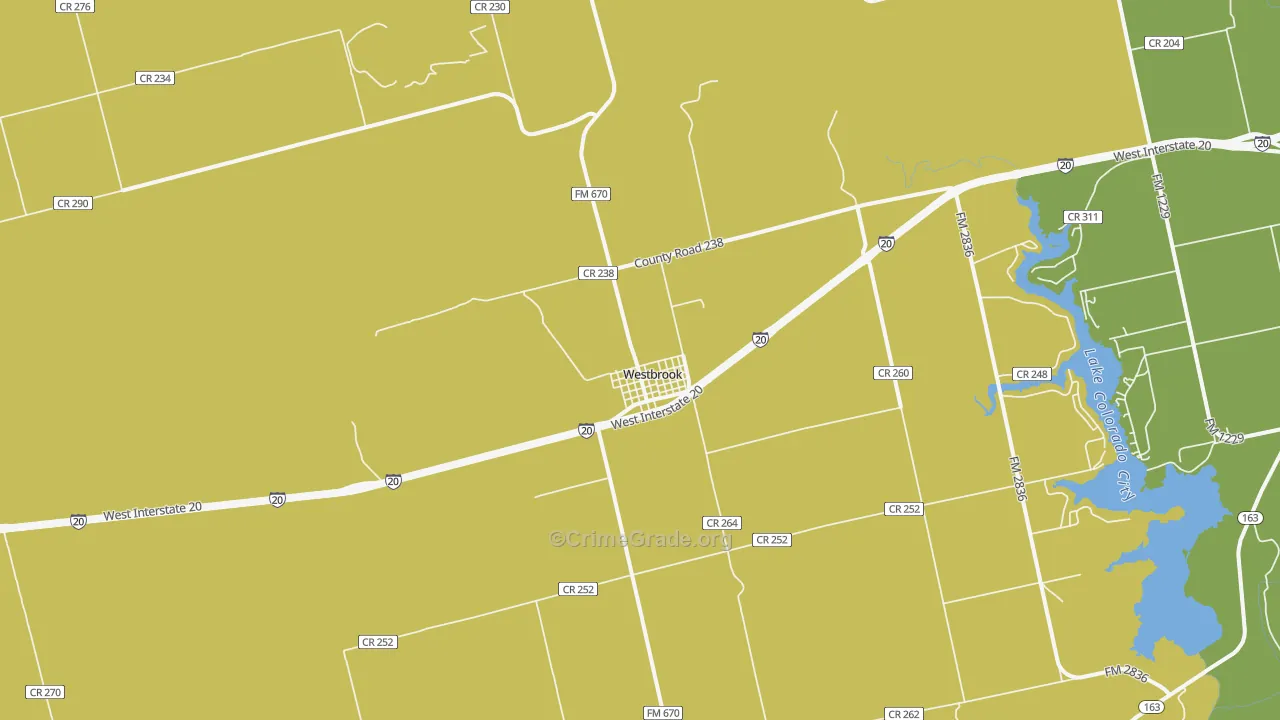 79565, TX Map of Vehicle Theft Rates