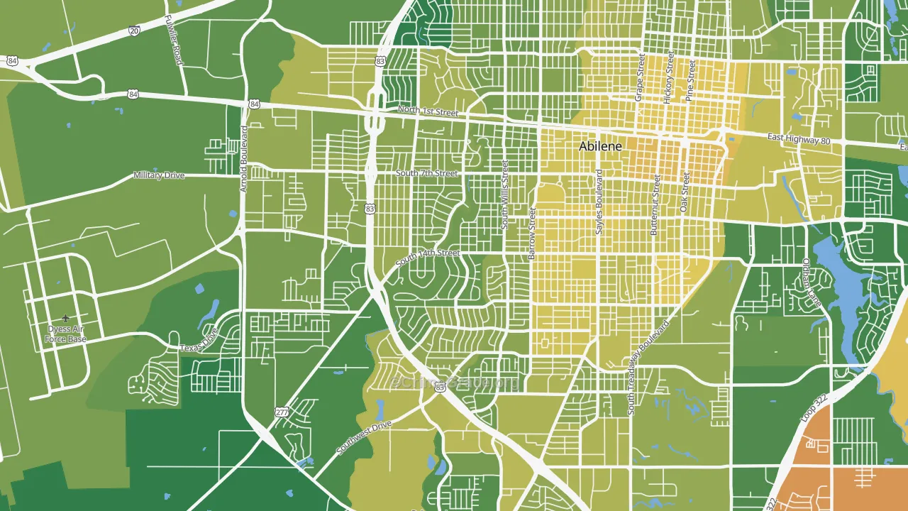 79605, TX Map of Vehicle Theft Rates