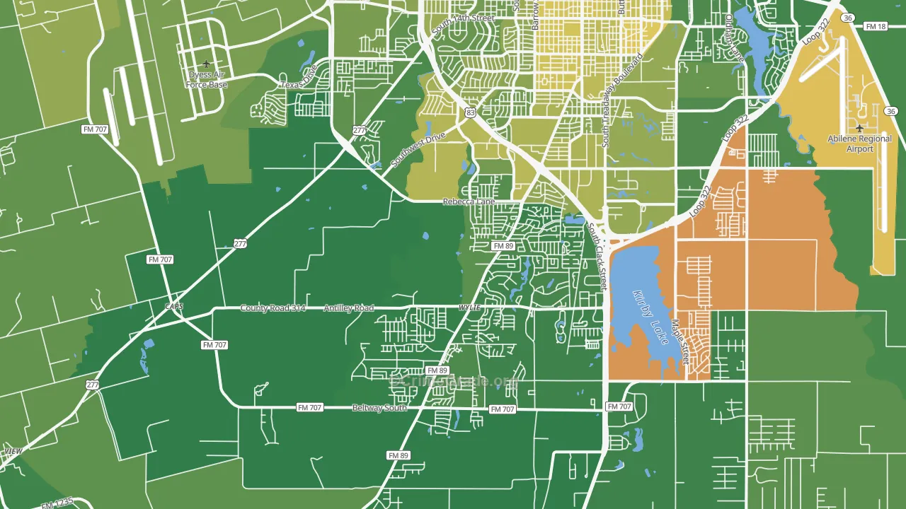 79606, TX Map of Vehicle Theft Rates