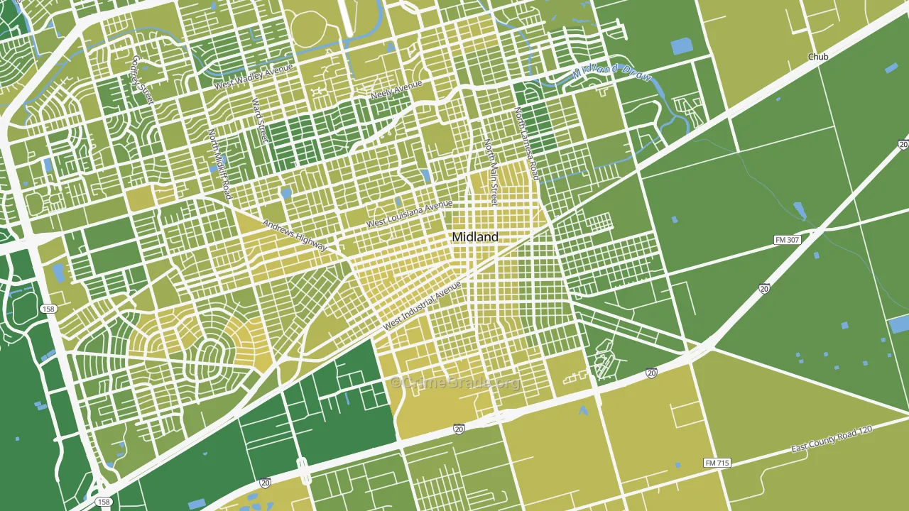 79701, TX Map of Vehicle Theft Rates
