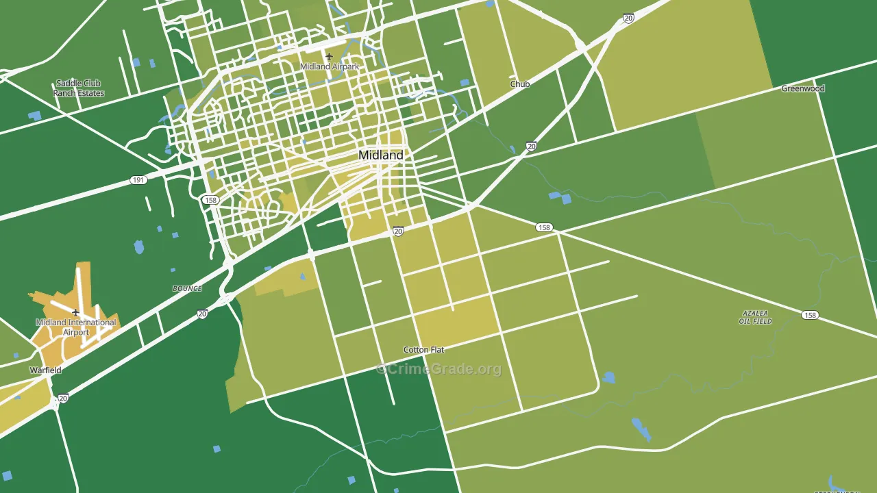 79706, TX Map of Vehicle Theft Rates