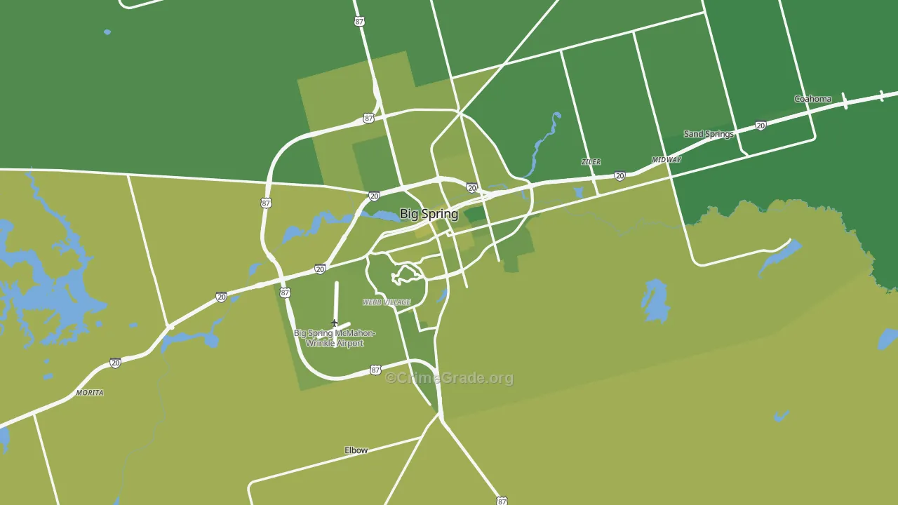 79720, TX Map of Vehicle Theft Rates