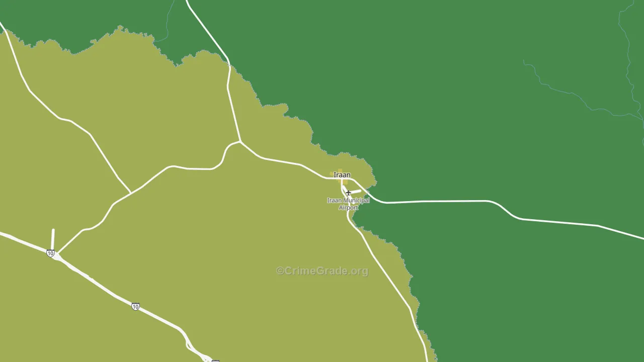79744, TX Map of Vehicle Theft Rates