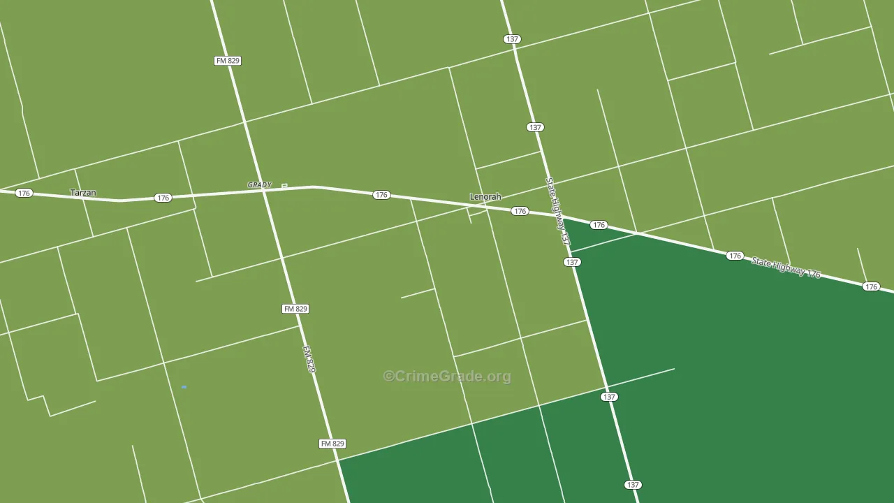 79749, TX Map of Vehicle Theft Rates