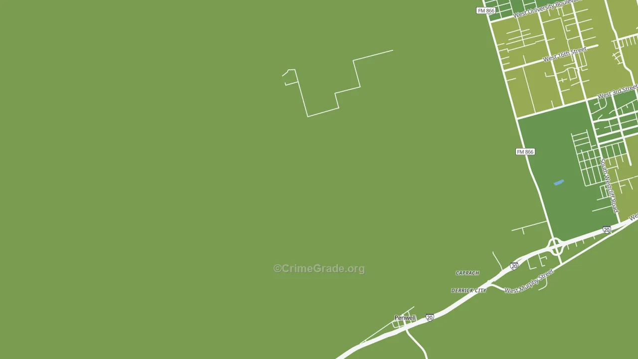 79759, TX Map of Vehicle Theft Rates