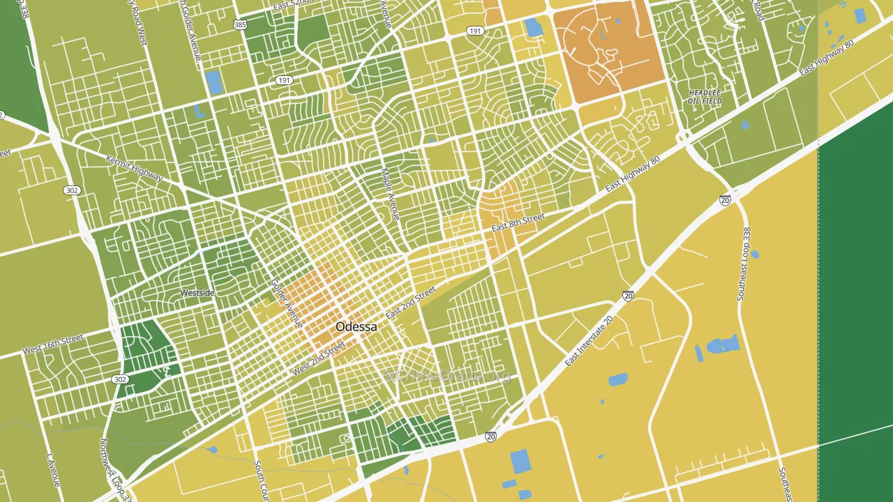 79761, TX Map of Vehicle Theft Rates
