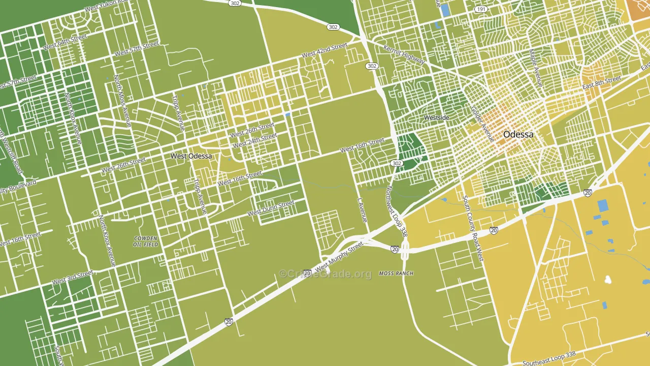 79763, TX Map of Vehicle Theft Rates