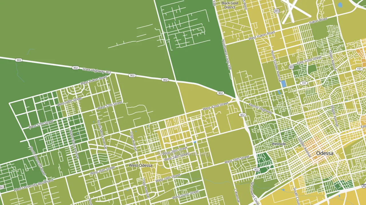 79764, TX Map of Vehicle Theft Rates