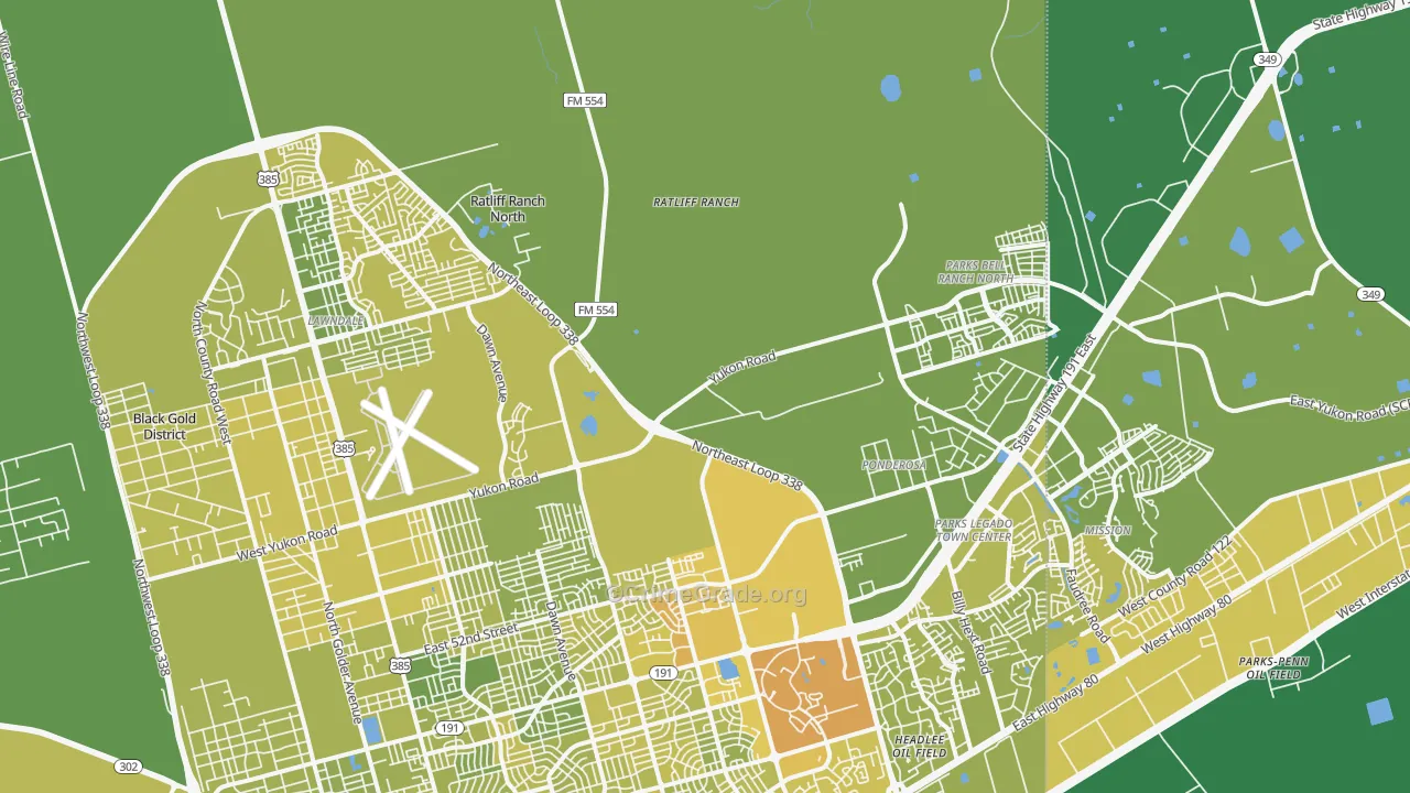 79765, TX Map of Vehicle Theft Rates