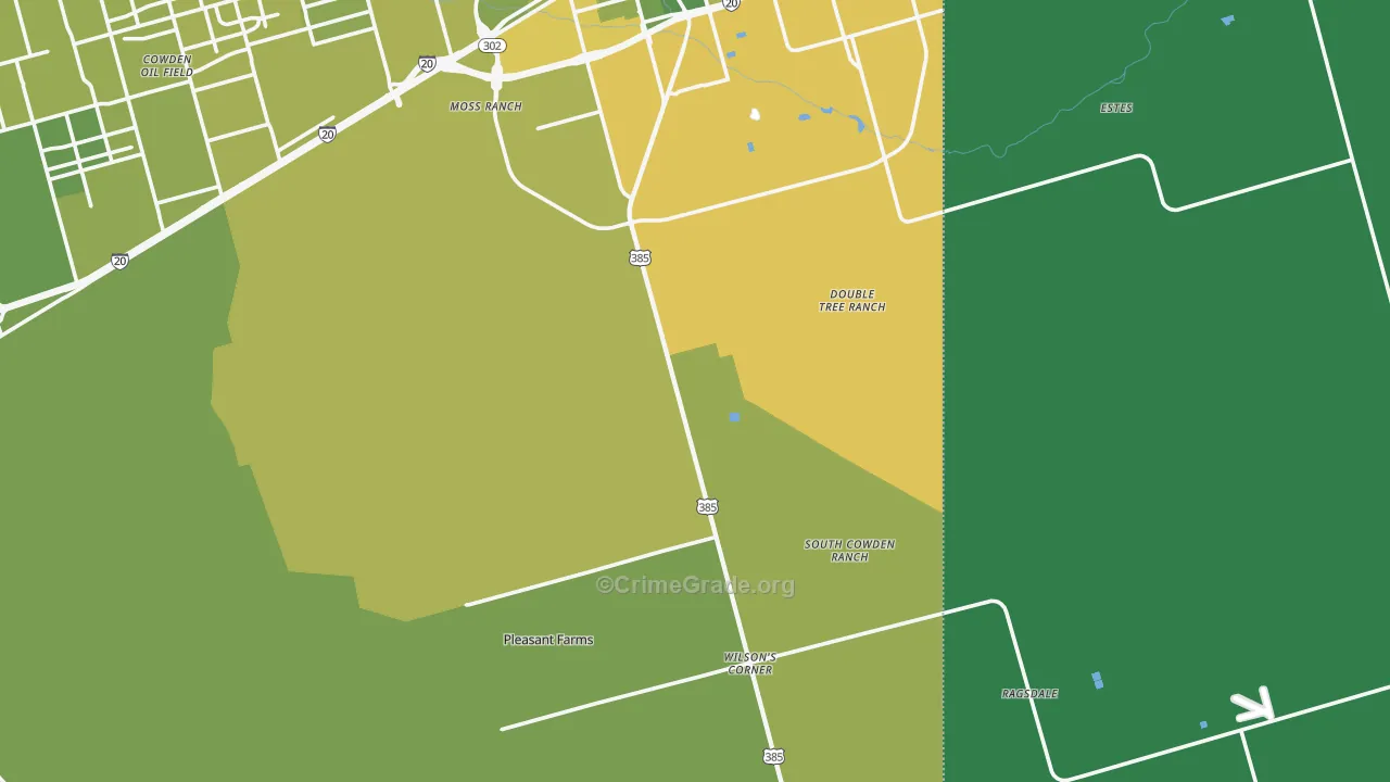 79766, TX Map of Vehicle Theft Rates