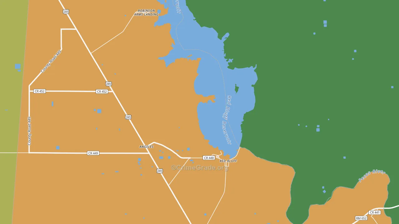 79770, TX Map of Vehicle Theft Rates