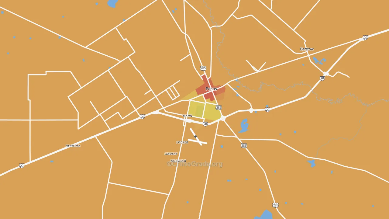 79772, TX Map of Vehicle Theft Rates