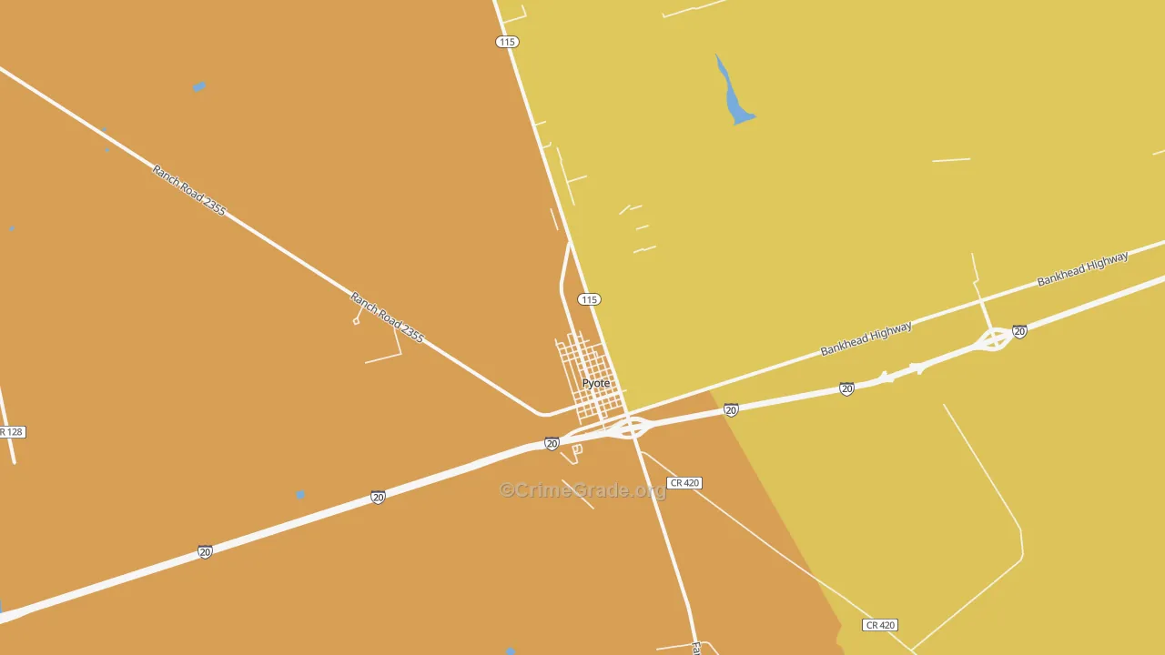 79777, TX Map of Vehicle Theft Rates