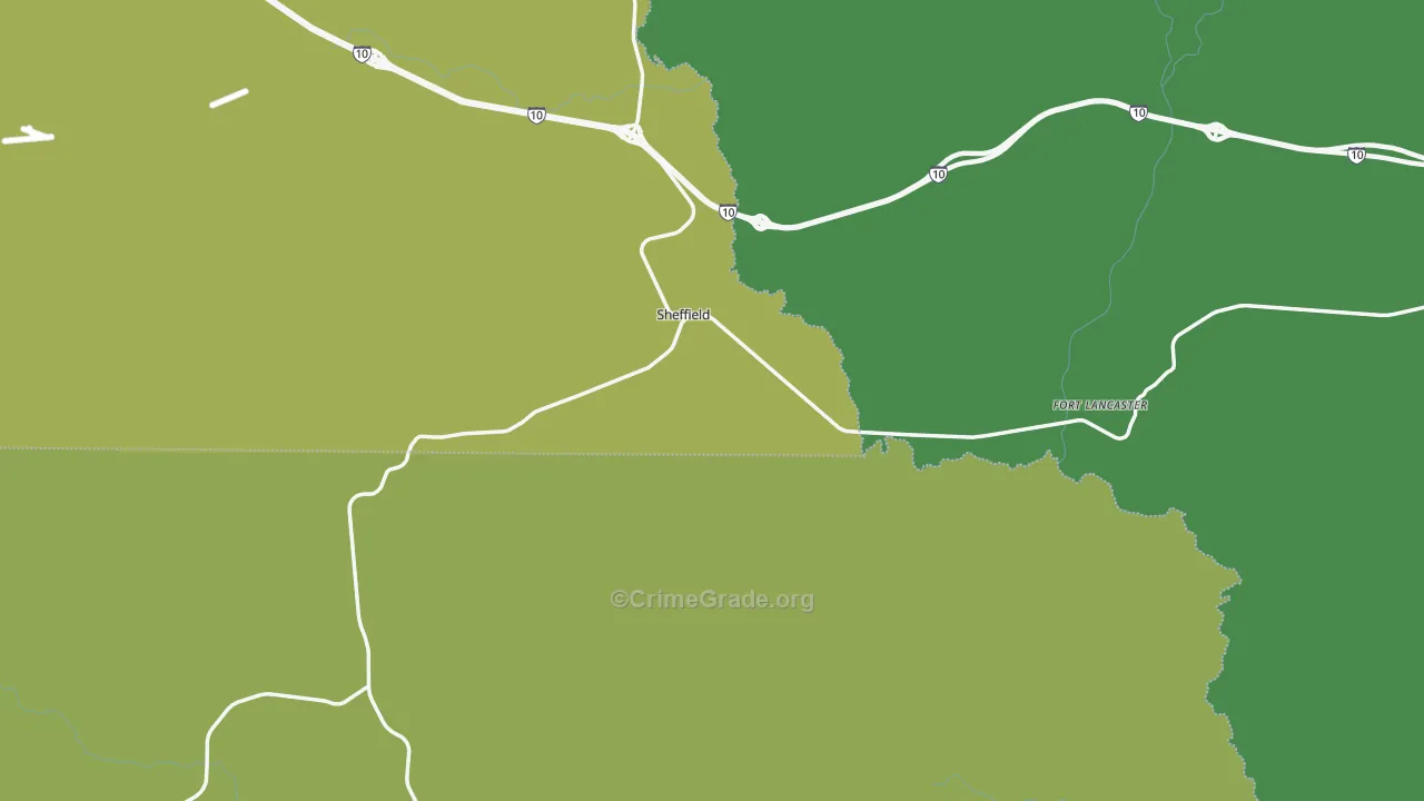 79781, TX Map of Vehicle Theft Rates