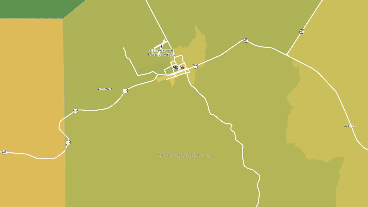 79830, TX Map of Vehicle Theft Rates