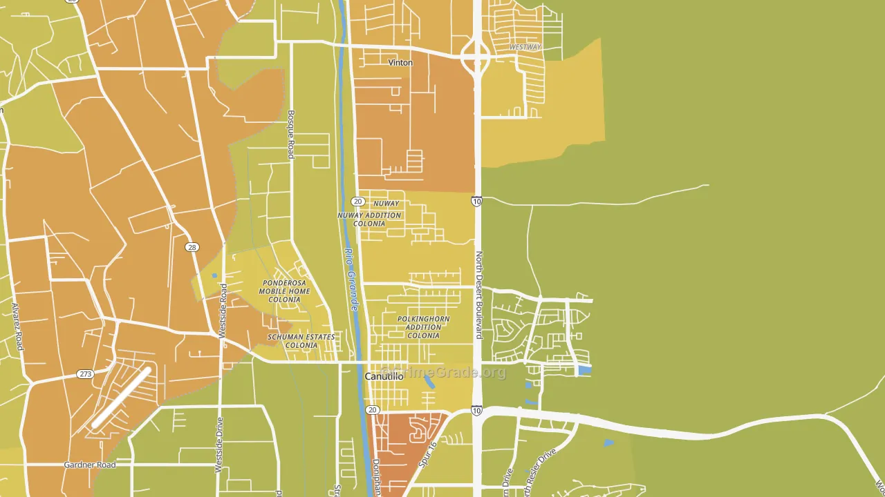 79835, TX Map of Vehicle Theft Rates