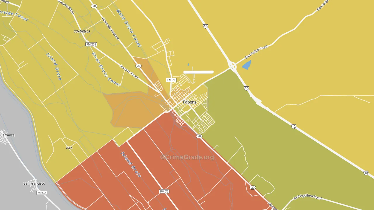 79838, TX Map of Vehicle Theft Rates