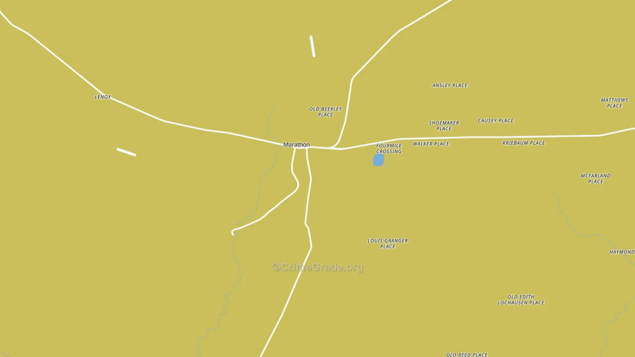 79842, TX Map of Vehicle Theft Rates