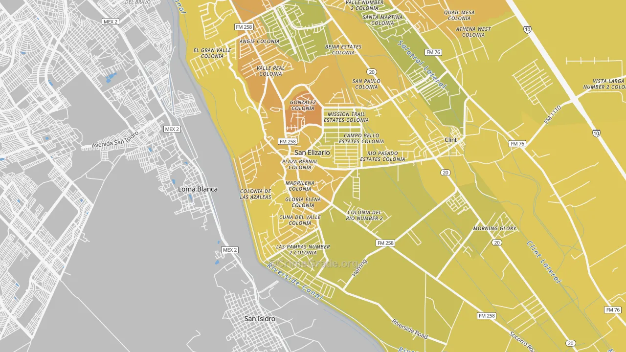 79849, TX Map of Vehicle Theft Rates