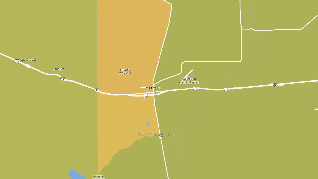 79855, TX Map of Vehicle Theft Rates