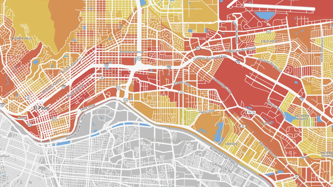 79905, TX Map of Vehicle Theft Rates