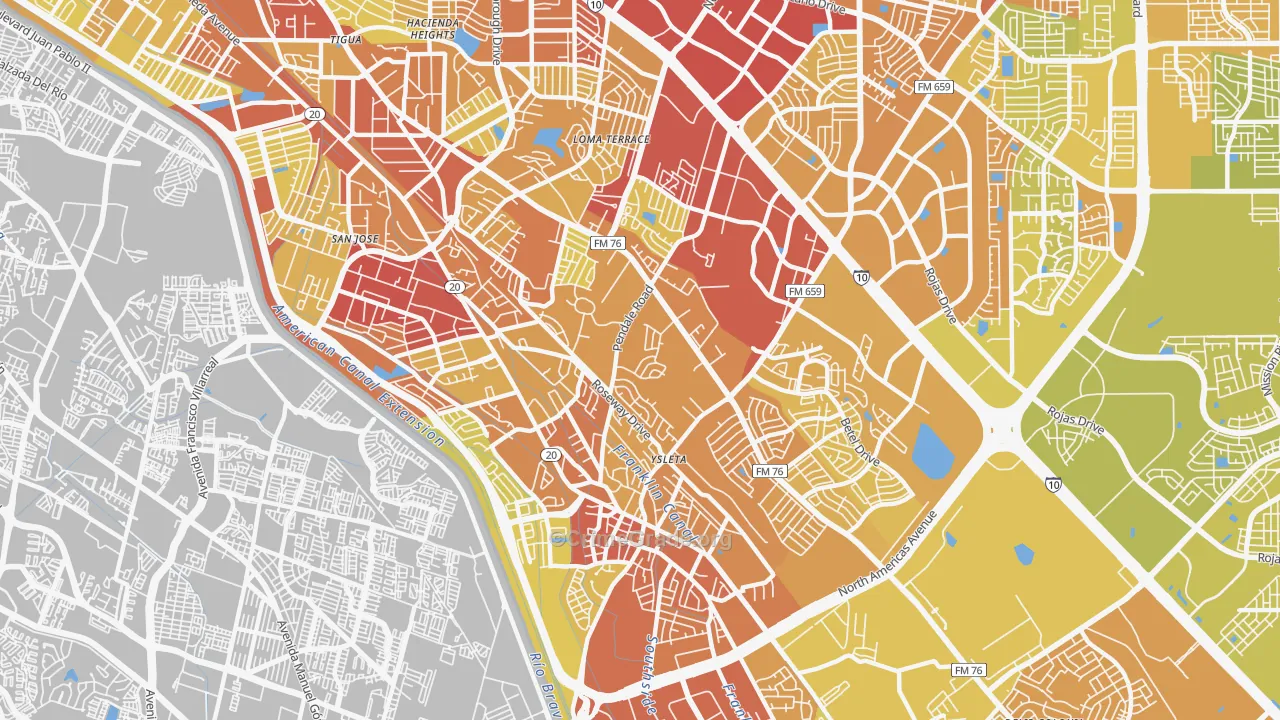 79907, TX Map of Vehicle Theft Rates